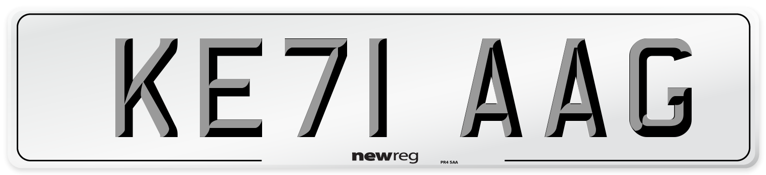 KE71 AAG Number Plate from New Reg